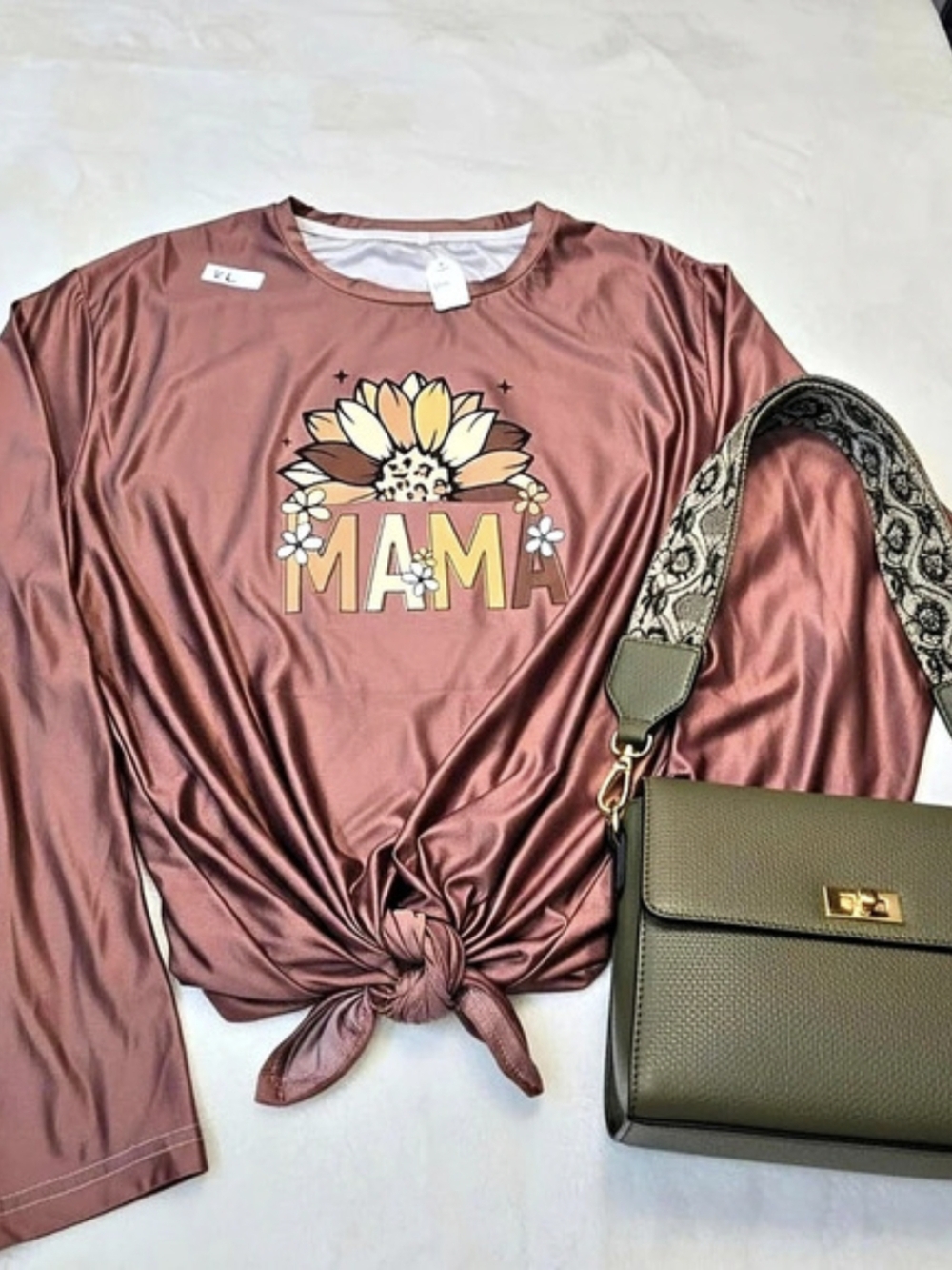 Long Sleeve Graphic Tee in Pink Size XL Like New